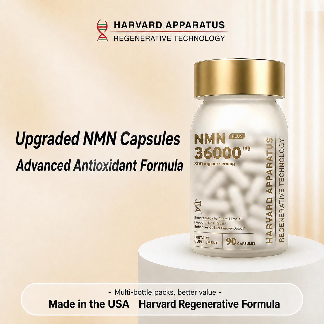 NMN36000 800 mg Capsules PLUS 1 bottle